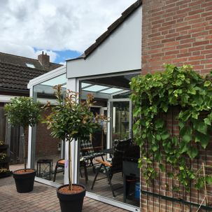 uitbouw serre aluminium wit